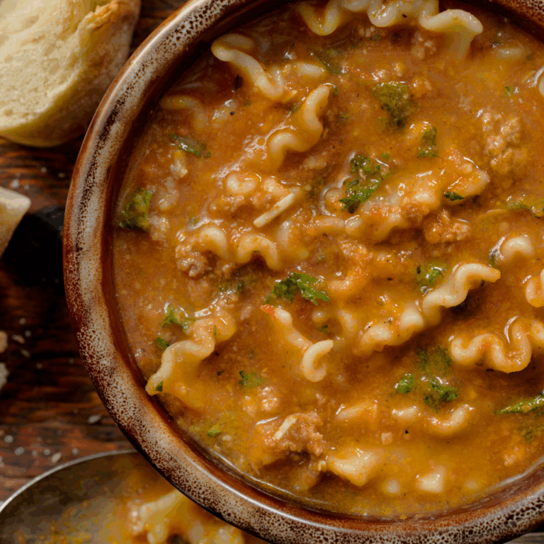 easy crockpot lasagna soup